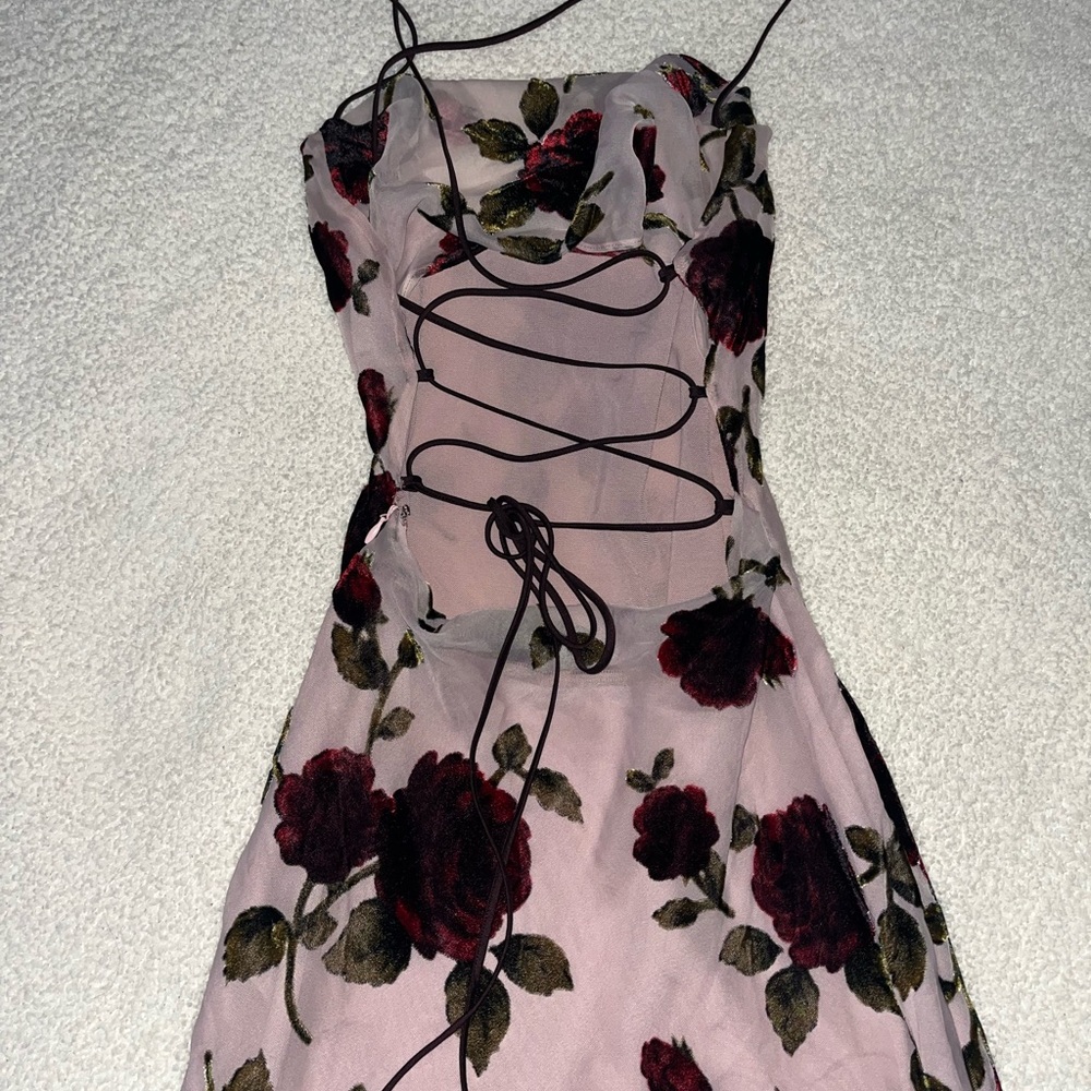 House of CB Serena Floral Velvet Burnout Maxi Dress - Picture 7 of 8